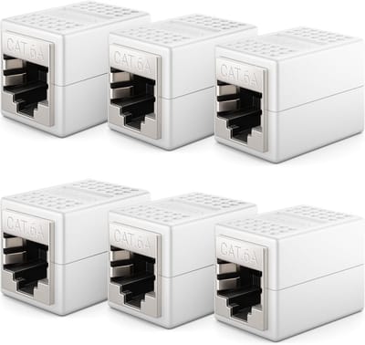 6x RJ45 Netwerkkabel Verlengstuk (10 Gbit/s) LAN Adapter voor Cat8 t/m Cat5e Kabel