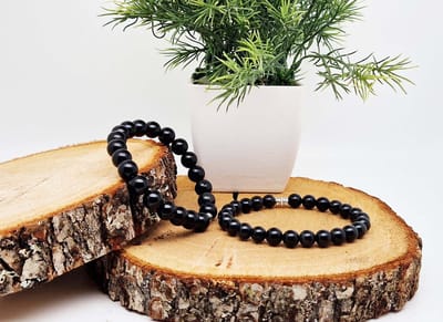 Handgemaakte Klassieke natuurstenen armband “Obsidian ” - 8 mm diameter van de korrel- Diameter armband 20 cm - Een mooi cadeau voor familie en vrienden
