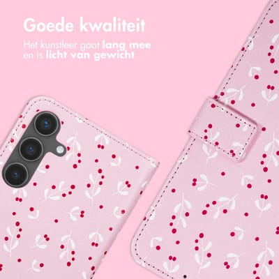 imoshion Hoesje - Geschikt voor Samsung Galaxy S24 - Design Bookcase smartphone - Blush Berries