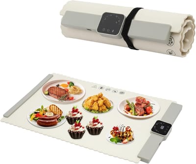 Warmhoudplaat Gerechten - Draagbare Verwarmer - Eten Warm Houden - Inklapbaar Ontwerp - 65x39cm - Wit