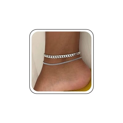Allecto - Gelaagde Gouden Enkelband - Minimalistische Cuban Chain - Zomer Sieraden - Trendy Accessoires - Elegant Design - Uniek Stijl - Voor Dames...