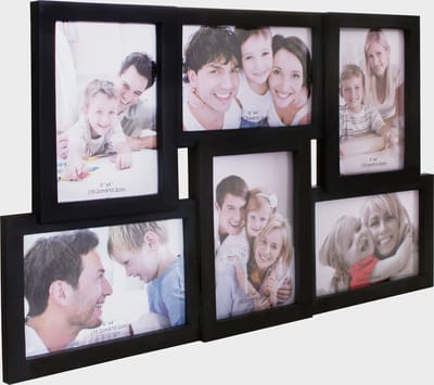 Springos Fotolijst - 6 Foto's - Collage - Staand/Liggend - 44 x 28 cm - Zwart