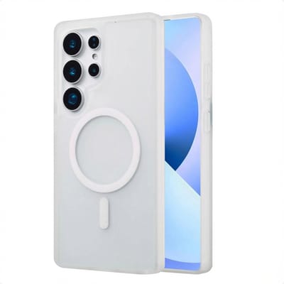 imoshion Hoesje - Geschikt voor Samsung Galaxy S25 Ultra - Color Guard Backcover met Magnetische Ring - Wit