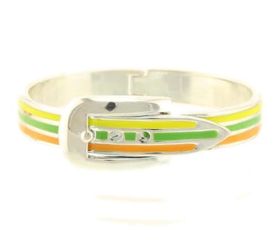 Behave - Bangle met gespdetail - zilverkleur - kleurrijk retro accent