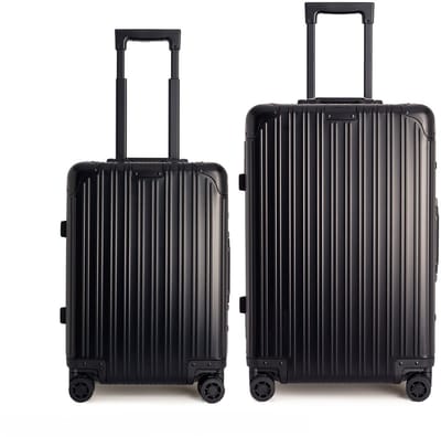 CREATE - Harde aluminium koffer met TSA-slot en multidirectionele wielen - Set: S en M - LUGGAGE ALUMINIUM