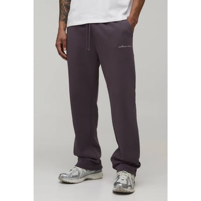 Rechte Joggingbroek Met Borduursel | Mauve | Size Small