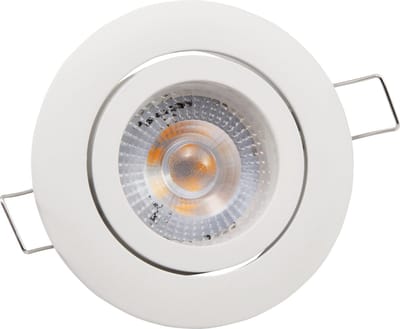 Inbouwspots LED IP20 ''Eco-50'' - Inbouwspot geschikt voor binnen - plafondlamp 4000K Ø72MM - Armatuur met met LED lamp Helder 400 lm - Wit