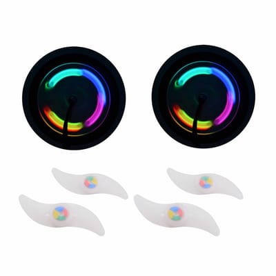 Spaakverlichting - 4x stuks - fiets wieldecoratie - 12 cm - multicolor - fietsverlichting