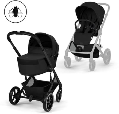 Cybex Balios S Lux - kinderwagen - 2-in-1 - met opvouwbare reiswieg - Moon Black