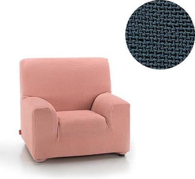 Belmarti® Fauteuilhoes Milan 70cm tot 110cm breed Marineblauw - Premium bi-stretch stof - horizontaal en verticaal rekbaar - antistatisch en ademend katoen
