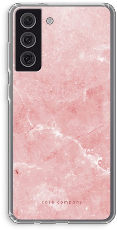 Case Company® - Hoesje geschikt voor Samsung Galaxy S21 FE hoesje - Roze marmer - Soft Cover Telefoonhoesje - Bescherming aan alle Kanten en Schermrand