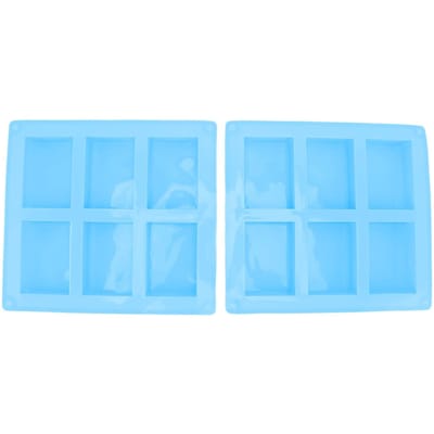 2 Pièces Moule en Silicone 6 Cavités Résistant à la Chaleur Flexible Réutilisable Moule en Silicone pour Fabrication de Savons Pâtisserie