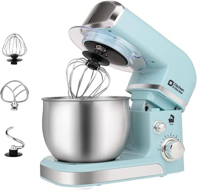 Kleine Elektrische Stand Mixer 3.2Qt - 6 Snelheden met Klopper, Deeghaak en Plat Klopper