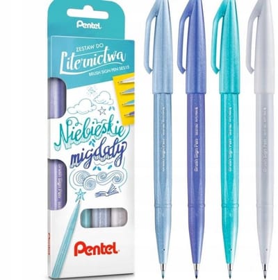 Pentel Brush Sign Pen Kalligrafie Markers Set - 4 Kleuren