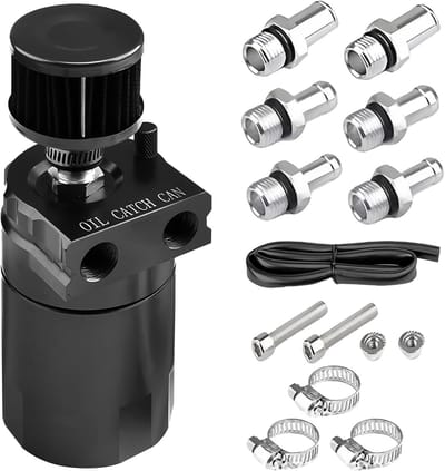 Dailygoods - Aluminium Olieopvangbak met Luchtfilter - 400 ml Oliereservoir met Toebehoren
