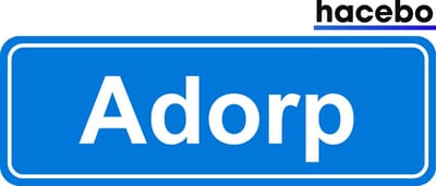 Hacebo - Plaatsnaam Sticker - 29x10 CM - Adorp sticker - Verkeersborden sticker - grappige cadeaus - Adorp