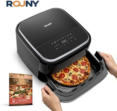 Allero Heteluchtfriteuse - Airfryer - Pizzaoven - Hetelucht Friteuses - 11-in-1 - 12inch - 2200W - 4,2 Liter - Zwart - Mand 30cm