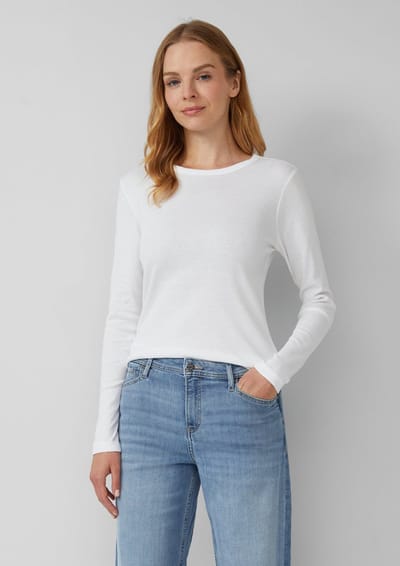 Slim fit shirt met lange mouwen van puur katoen