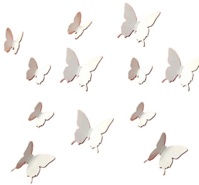3d Muurdecoratie Vlinders 12 Stuk I Muurvlinders I Muurstickers Vlinder I Effen Muurstickers I Wit