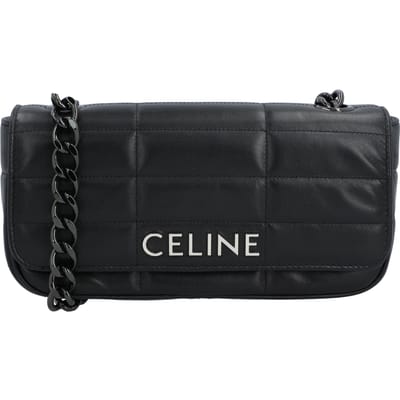 Celine Matelassé Schoudertas met Ketting Gequilt Zwart
