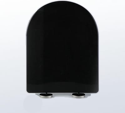 Toiletbril D-vorm - Zitting Toilet - Badkamer Vernieuwen - Soft-close Snelmontage - 36 x 46 cm - Zwart