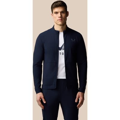 Heren Flex Lange Mouwen Tech Trainingsjas - Marineblauw