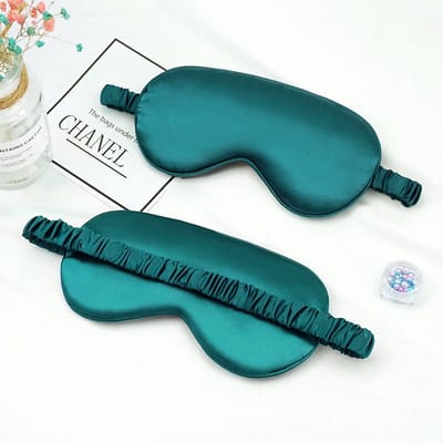 SUNMOOL Slaapmasker - Zijden Slaapmasker - Oogkapje - Oogmasker - Verstelbaar Oog Masker - Blinddoek - Nachtmasker - 20 x 9.5cm - Groen