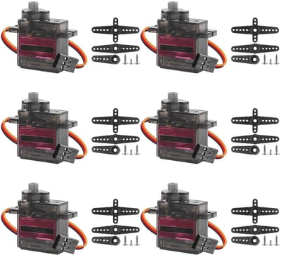 6-delige set metalen tandwielen voor servo motoren: Volledig metalen transmissie, 180 graden verstelbare hoek, geschikt voor modelbouw, robots en miniatuurprojecten