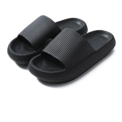 Tongs d'été Dames Claquettes Pantoufles d'intérieur Eva Chaussures de maison Semelle épaisse Sandales de plage Mode 41 noir