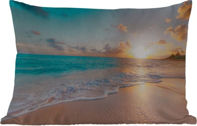 Buitenkussens - Tuin - Zonsondergang - Strand - Zee - Zomer - Blauw - 50x30 cm
