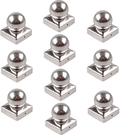 TRUTZHOLM - Paalkap Ø 101 mm Kogel - Set van 10 - RVS - Afdekkap voor Palen 10x10 cm - Roestvrij Staal - Paalhoed - Hekwerkdecoratie