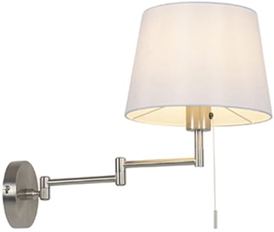 QAZQA ladas - Moderne Wandlamp met zwenkarm voor binnen - 1 lichts - L 25 cm - Staal - Woonkamer | Slaapkamer