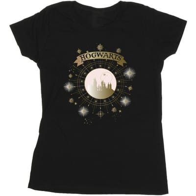 Harry Potter Dames/Dames Zweinstein Yule Ball Katoenen T-Shirt (Zwart)