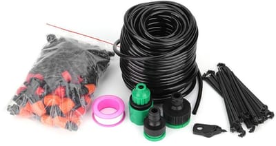 Druppelslang Irrigatie Systeem - Bewateringskit Tuin - Planten Automatisch Water Geven - Waterbesparende Drip Technologie - 25m Slang - Zwart