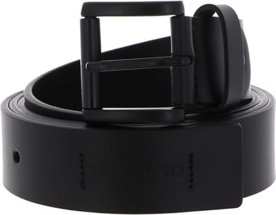 VALENTINO Leren Riem Bairone Classic Men's Belt W95 Nero Zwart