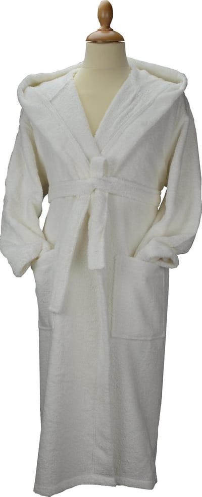 ARTG Robezz - Biologische Katoen - Badjas Capuchon - Wit - White - Maat S/M