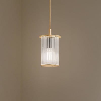 Argon Buiten hanglamp Nora, goud/transparant, IP44, glas