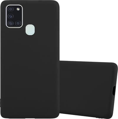 Cadorabo Hoesje geschikt voor Samsung Galaxy A21s in CANDY ZWART - Beschermhoes gemaakt van flexibel TPU silicone Case Cover