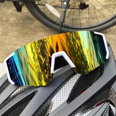 Premium Buiten Fietsbril Heren Groot Frame Kleurige Zonnebril Dames Skiën Bergbeklimmen Fietsen Sportbril UV400 Oogbescherming 1PC