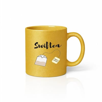 Gouden Glitter Swiftie Tea Mok 330 ml – Grappige Theeliefhebber Koffiemok – “Taylor’s Version” Geïnspireerd Cadeau voor Fans