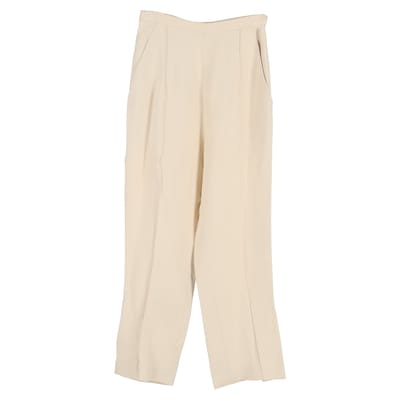 Khaite broek met wijde pijpen in crèmekleurige viscose