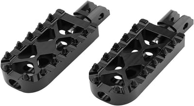 Motorfiets Voetsteunen - Pedaal Achter - Comfortabel Rijden - Antislip Grip - 300 g - Zwart