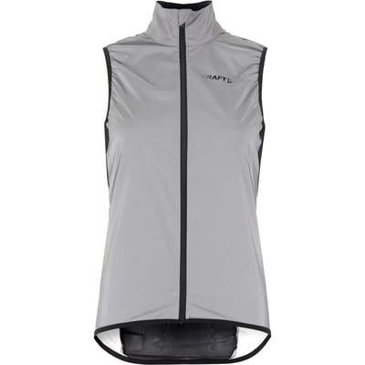 Craft Adv Essence Lumen Mouwloos Fietswindjack Dames - Zilver Reflecterend | Maat: M