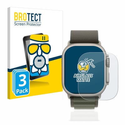 BROTECT - Screenprotector voor Apple Watch Ultra (49 mm) - Folie Beschermfolie Beschermglas matte 3 Stuks