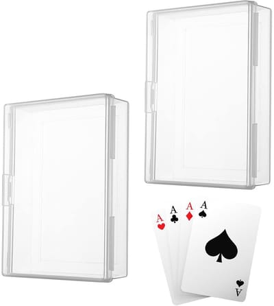 Dailygoods- Kaartendoos Transparant - Opbergdoos voor Speelkaarten - Set van 2 - Stapelbaar - Vervangende Doos - Geschikt voor 69 mm x 98 mm x 24 mm