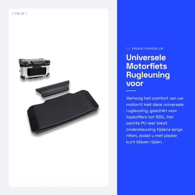 Dailygoods- Topkoffer Rugleuning - Universele Motorfiets Achterkussen - Geschikt voor 80L/85L/100L Topbox - Zacht PU/Leder - Eenvoudige Installatie