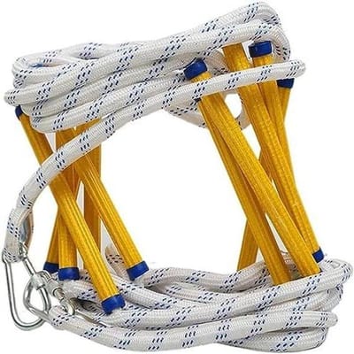 Touwladder - Noodladder Vluchtladder - Veilige Evacuatie - Brandwerend Materiaal - 20 Meter - Wit