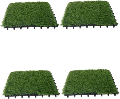 Kunstgras Tegels - Nepgras Vloer - Tuin Decoreren - In elkaar grijpend Systeem - 30x30 cm - Groen