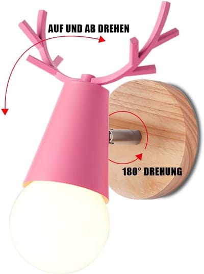Decoratieve E27 Wandlamp met Verstelbare Kop voor Kinderkamer en Slaapkamer