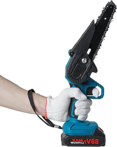 Draadloze Kettingzaag - Elektrisch Gereedschap - Tuinonderhoud Snoeien - Temperatuurregeling Motor - 6 Inch Blad - Blauw